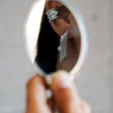 Erchie ear cuff kulakta – deliksiz ve ayarlanabilir helix kullanım, beyaz zirkon taşlı