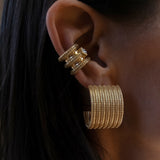 Erchie ear cuff kulakta – beyaz zirkon taşlı, deliksiz ve ayarlanabilir