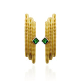Furore Earrings - 14K Gold Vermeil - Green Zircon Stone
