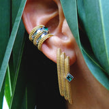Furore Earrings - 14K Gold Vermeil - Green Zircon Stone