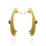 Furore Earrings - 14K Gold Vermeil - Green Zircon Stone
