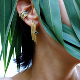 Furore Earrings - 14K Gold Vermeil - Green Zircon Stone