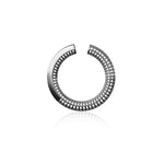 Maxi Luki ear cuff 925 gümüş rodyum kaplama deliksiz – 28 mm çap, 4 mm kalınlık