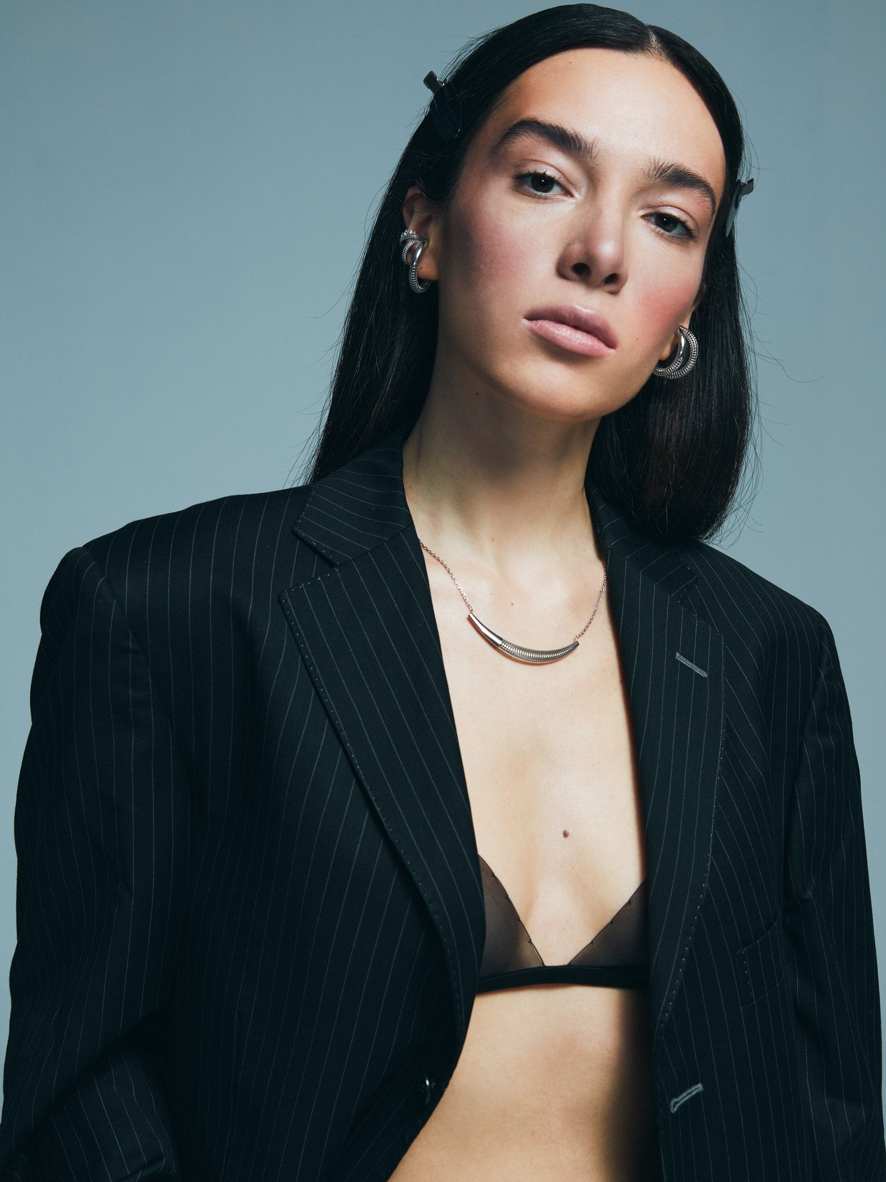 Maxi Luki ear cuff üstten görünüm – 925 gümüş