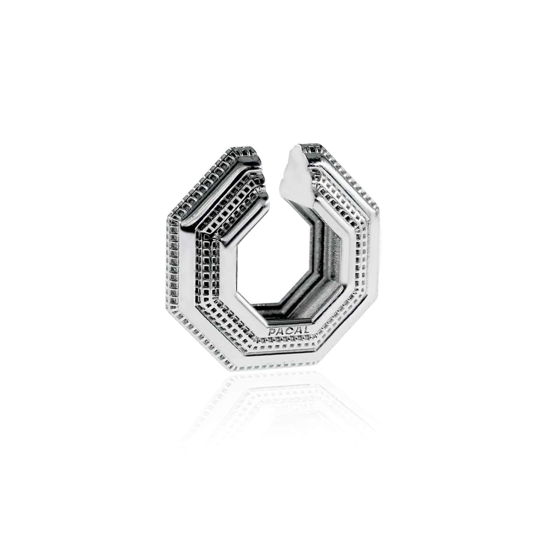 pacal ear cuff kıkırdak küpe 925 gümüş rodyum – kalın form