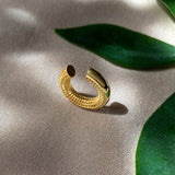 Parlak Luki Kıkırdak Küpesi - Altın Kaplama Gümüş