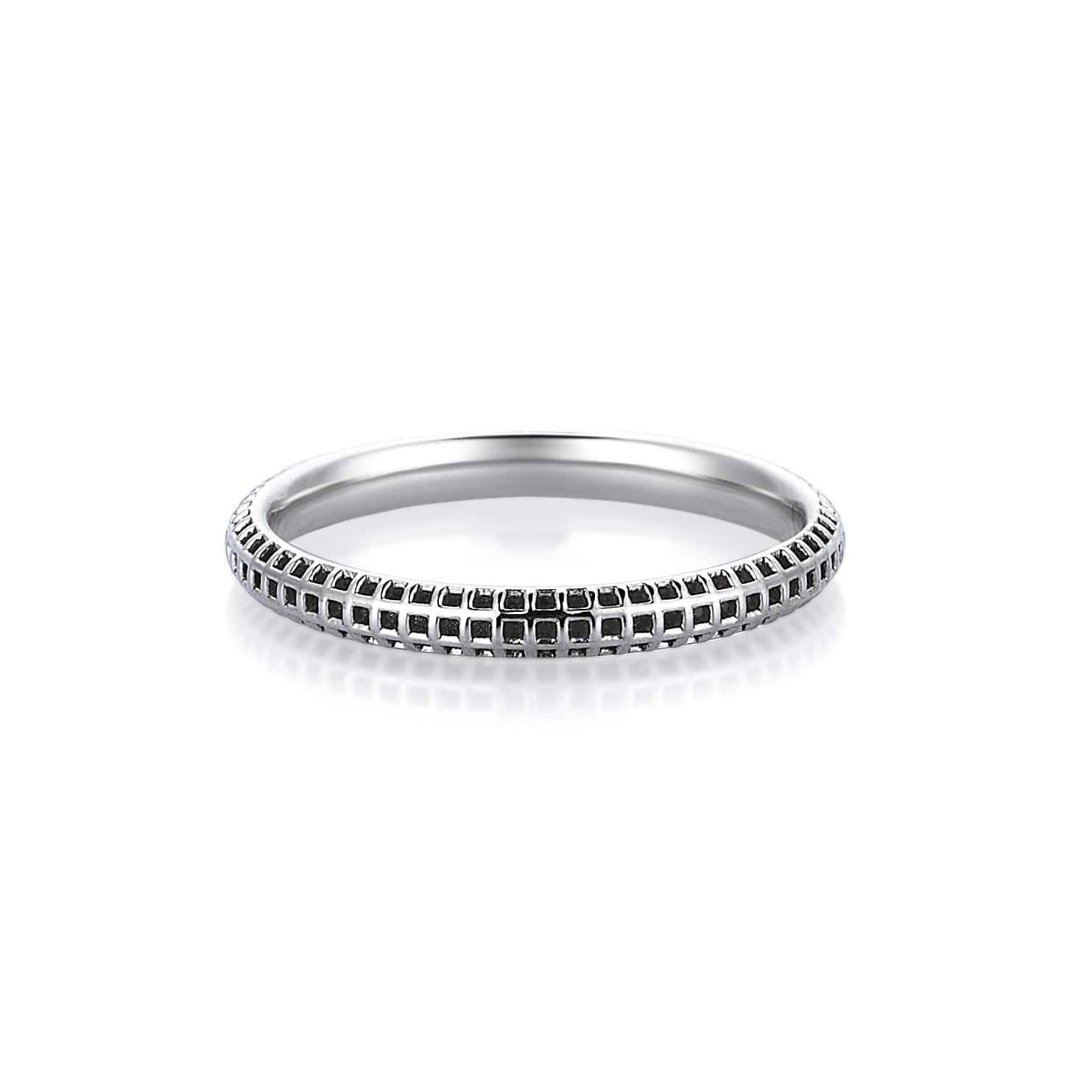pacal yüzük 925 gümüş rodyum – modern minimal