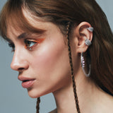 Two Sided Semita ear cuff portre – beyaz taşlı rodyum kaplama ear cuff