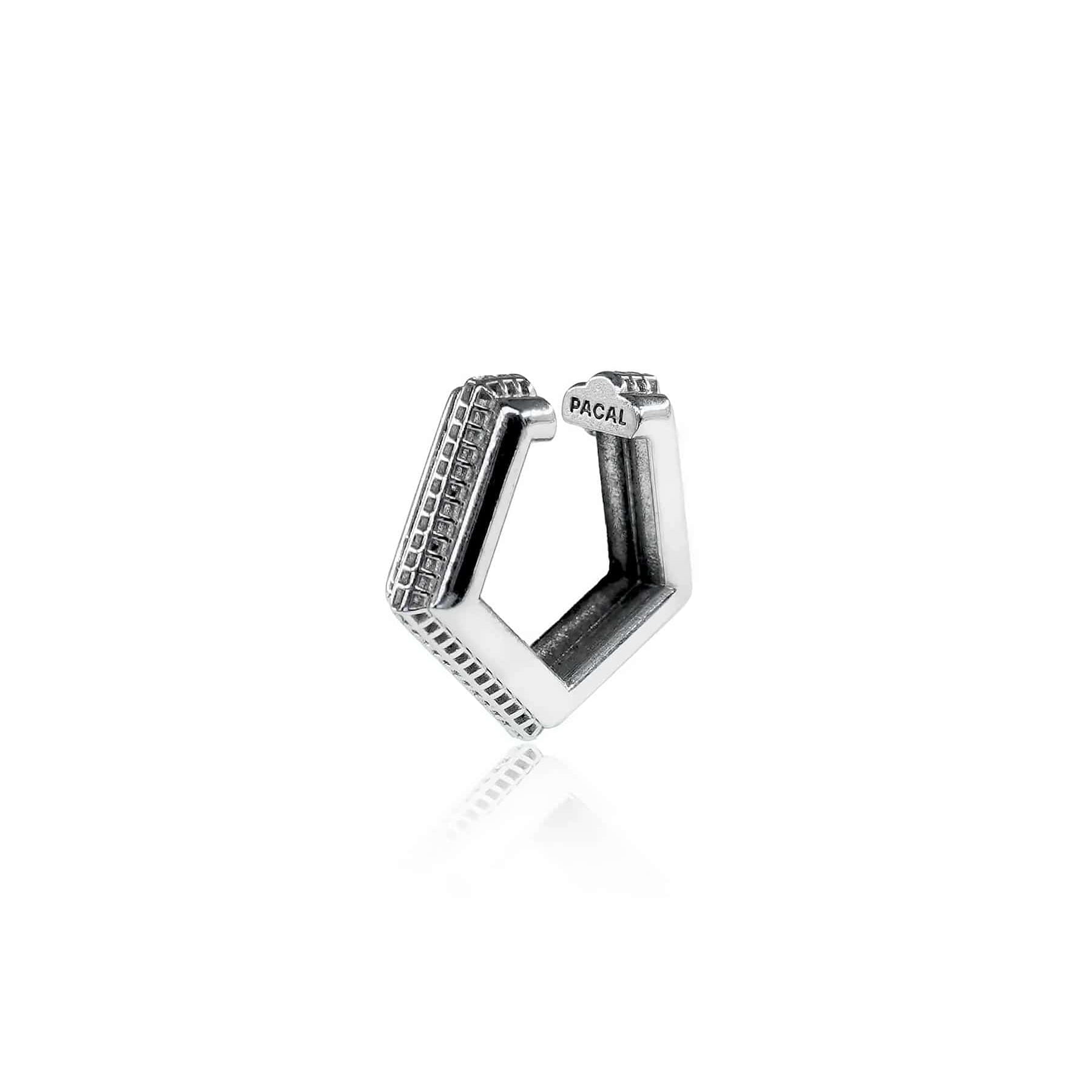 verta ear cuff kıkırdak küpe 925 gümüş rodyum kaplama – geometrik tasarım