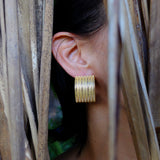 14 Carat Gold Plated 925 Sterling Silver Large Hoop Earrings - Minorca