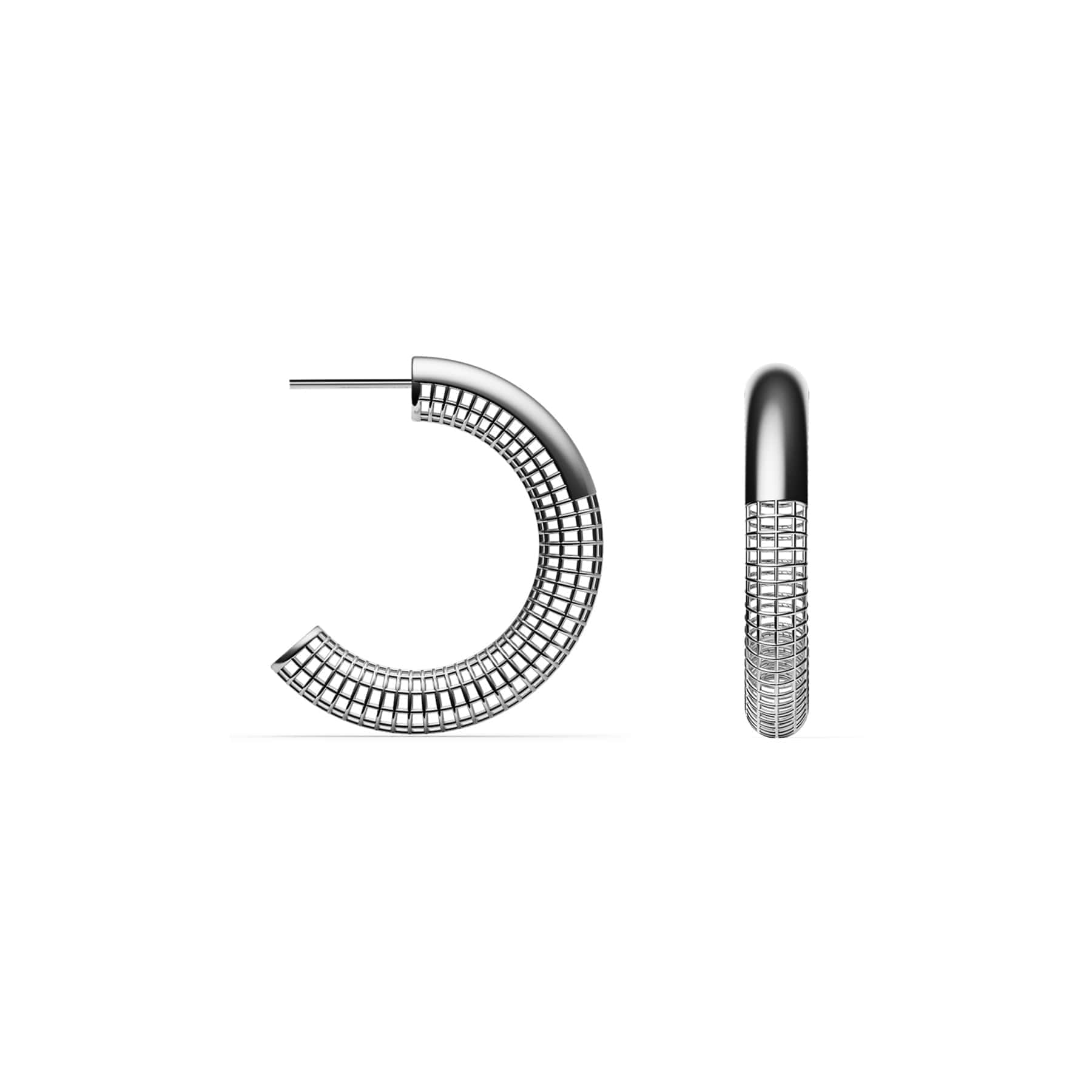 40mm Luki Halka Küpe Rodyum Kaplama 925 Ayar Gümüş 01