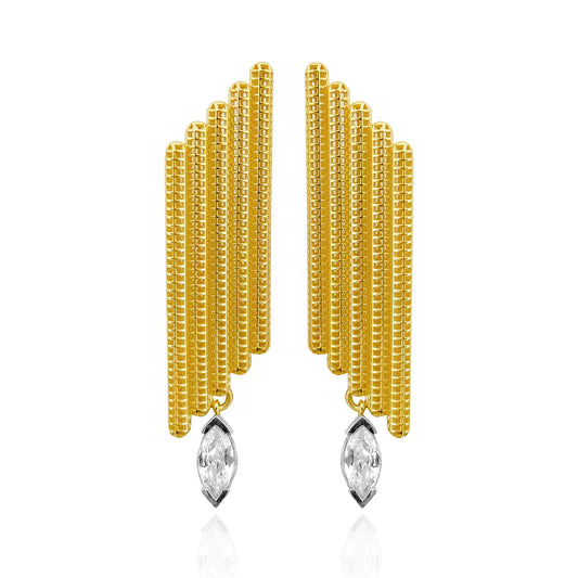 14 Carat Gold Plated 925 Sterling Silver Stone Earrings - Amalfi