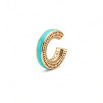 Aqua Insight ear cuff – aqua blue enamel, 14K gold-plated 925 sterling silver cartilage earring