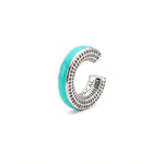 Aqua Insight ear cuff – aqua blue enamel, rhodium-plated 925 sterling silver cartilage earring