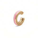 Blush Serenity ear cuff – powder pink enamel, 14K gold-plated 925 sterling silver cartilage earring