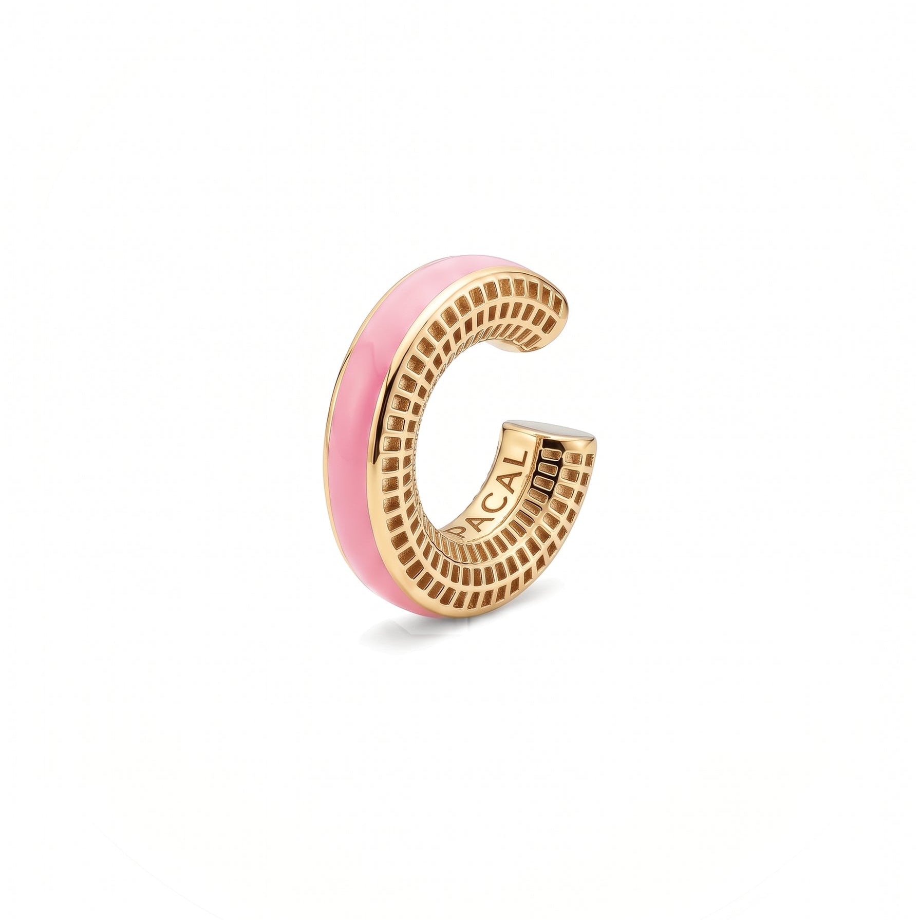 Blush Serenity ear cuff – pudra pembe mineli, 14 ayar altın kaplama 925 ayar gümüş kıkırdak küpe