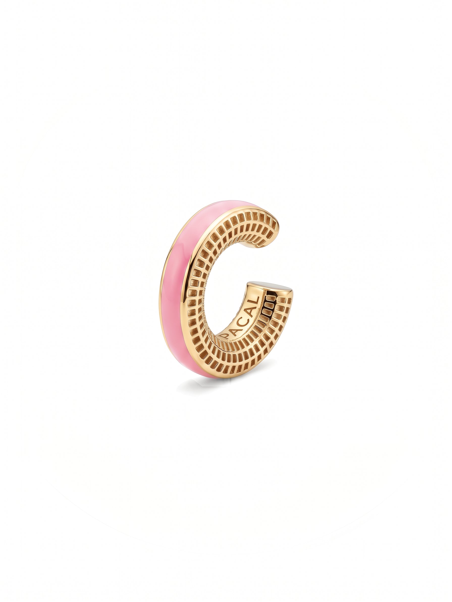 Blush Serenity ear cuff – powder pink enamel, 14K gold-plated 925 sterling silver cartilage earring