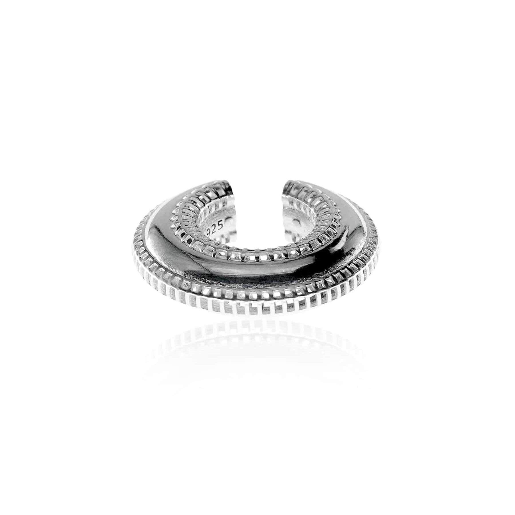 Eclipse gümüş ear cuff, yandan ürün fotoğrafı