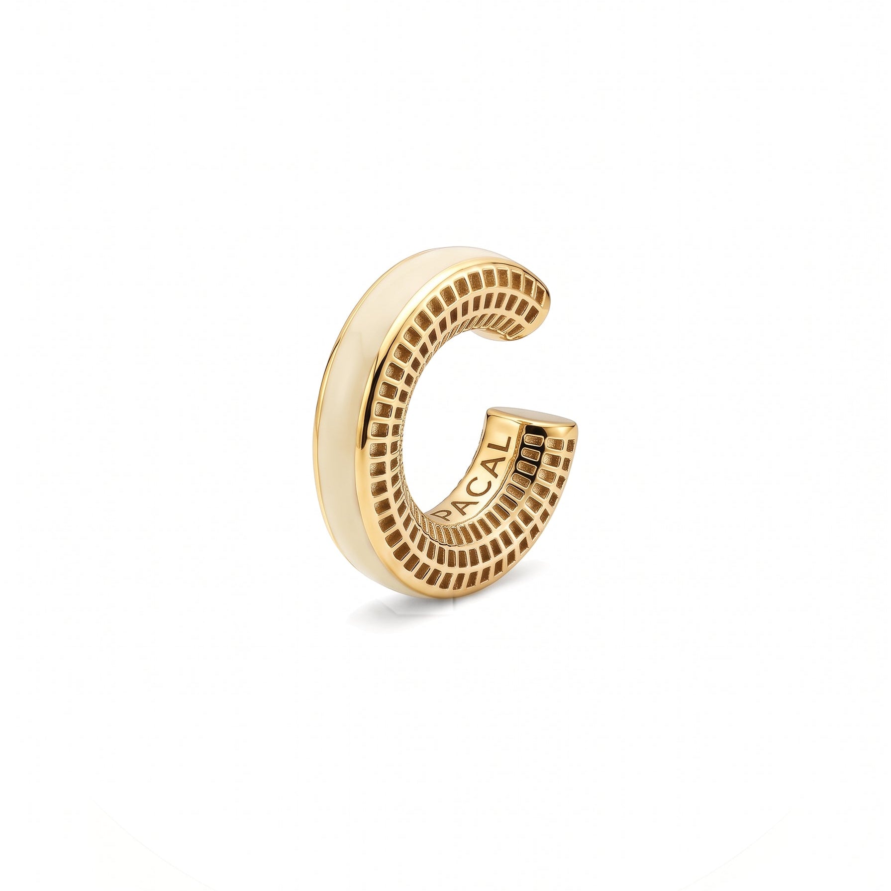 Hola Aura ear cuff – butter yellow enamel, 14K gold-plated 925 sterling silver cartilage earring