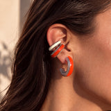 Ignite Pulse earring styled with Ignite Pulse and Hola Aura ear cuffs