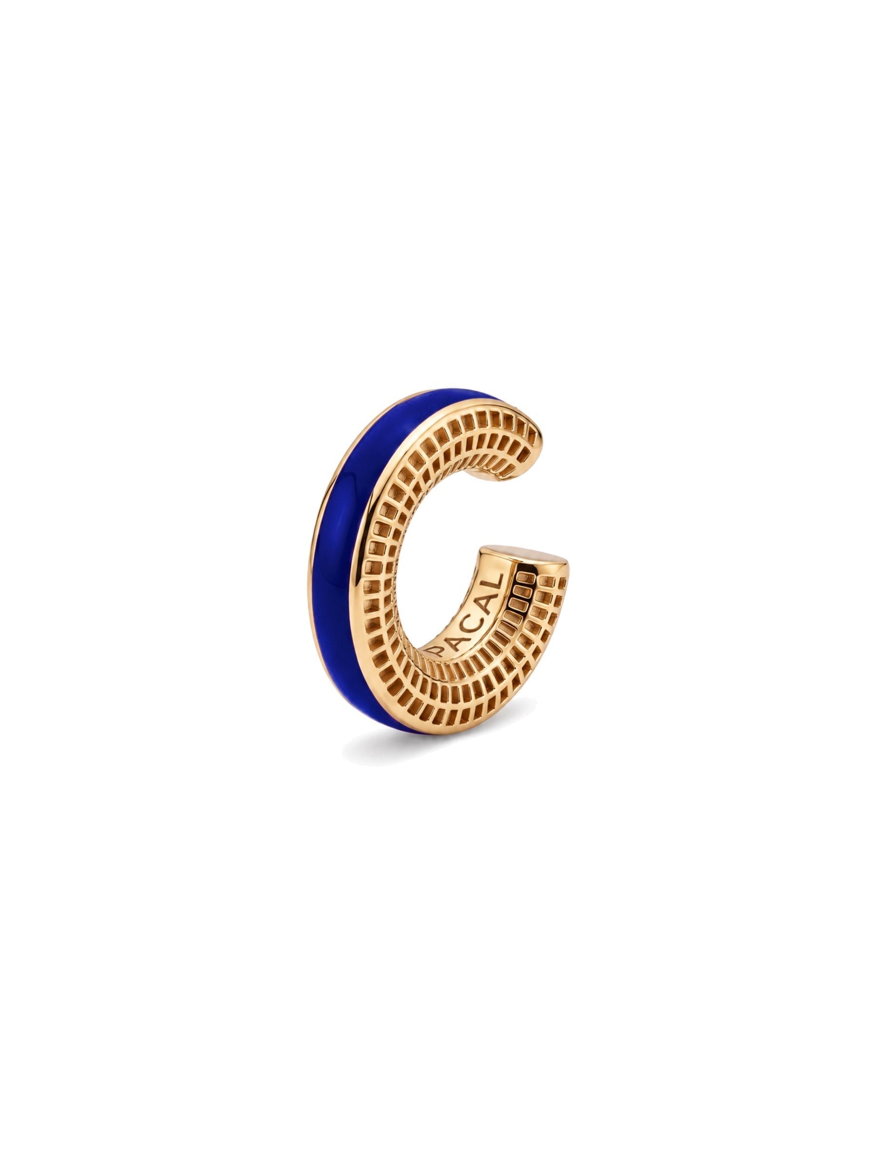 Midnight Muse ear cuff – lacivert mineli, 14 ayar altın kaplama 925 ayar gümüş kıkırdak küpe