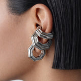 Octa Earrings - Rhodium Plated 925 Sterling Silver