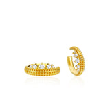 Princess Semita Ear Cuff – 925 Ayar Gümüş 14K Mikro Altın Kaplama Taşlı