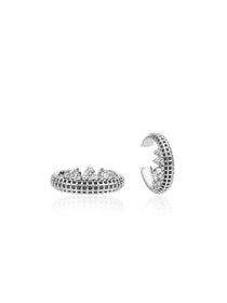 Princess Semita Ear Cuff – rhodium-plated 925 sterling silver cartilage cuff with white stones, product photo