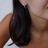 Semita Hoop Earrings - Rhodium Plated 925 Sterling Silver