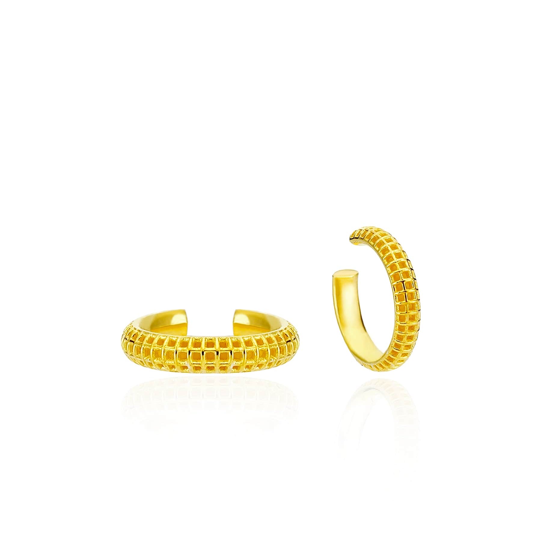 Semita ear cuff – 14K mikro altın kaplama 925 gümüş deliksiz kıkırdak küpesi, 15 mm