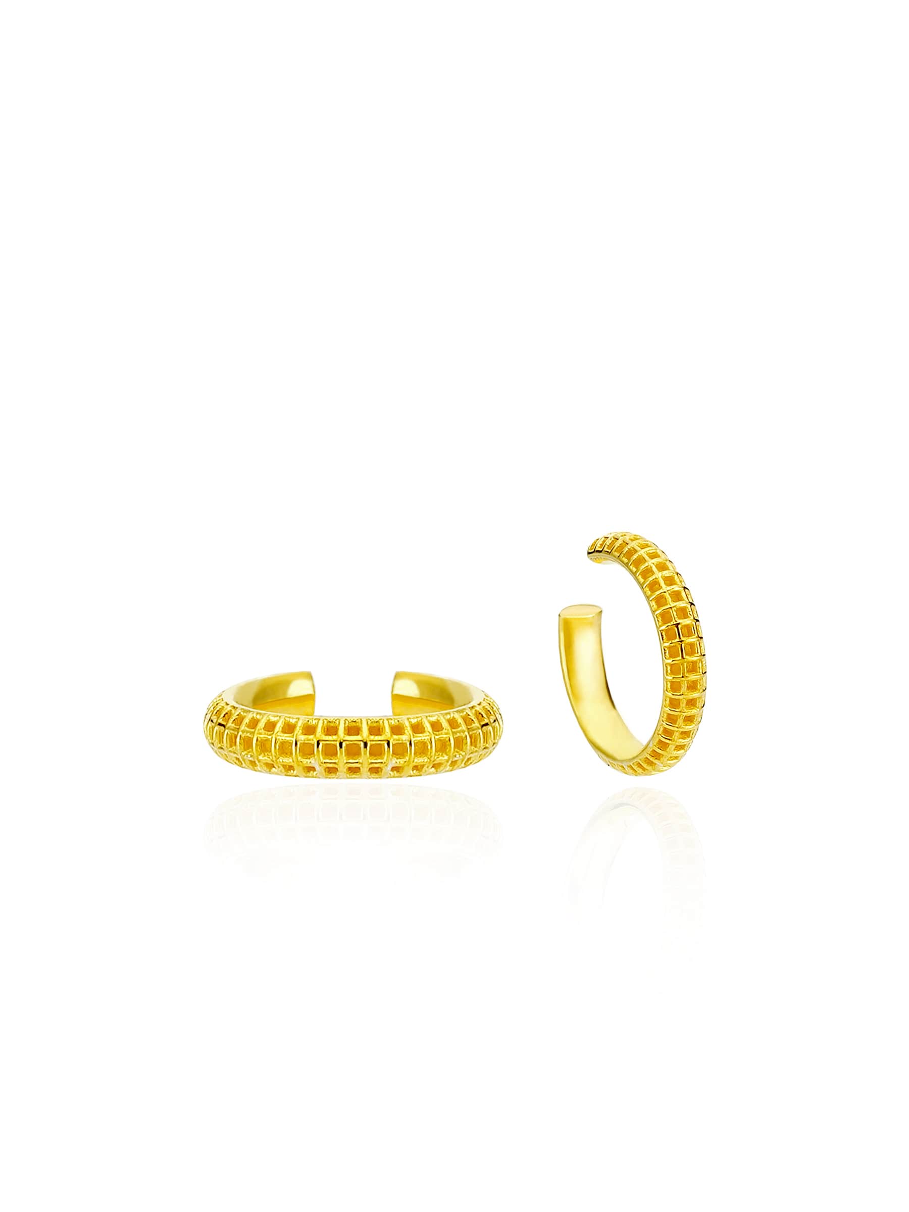 Semita ear cuff – 14K mikro altın kaplama 925 gümüş deliksiz kıkırdak küpesi, 15 mm