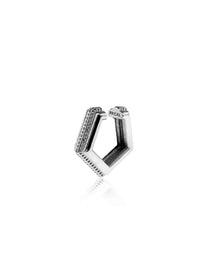 Verta Ear Cuff – geometrik formlu, rodyum kaplama 925 ayar gümüş deliksiz kıkırdak küpe
