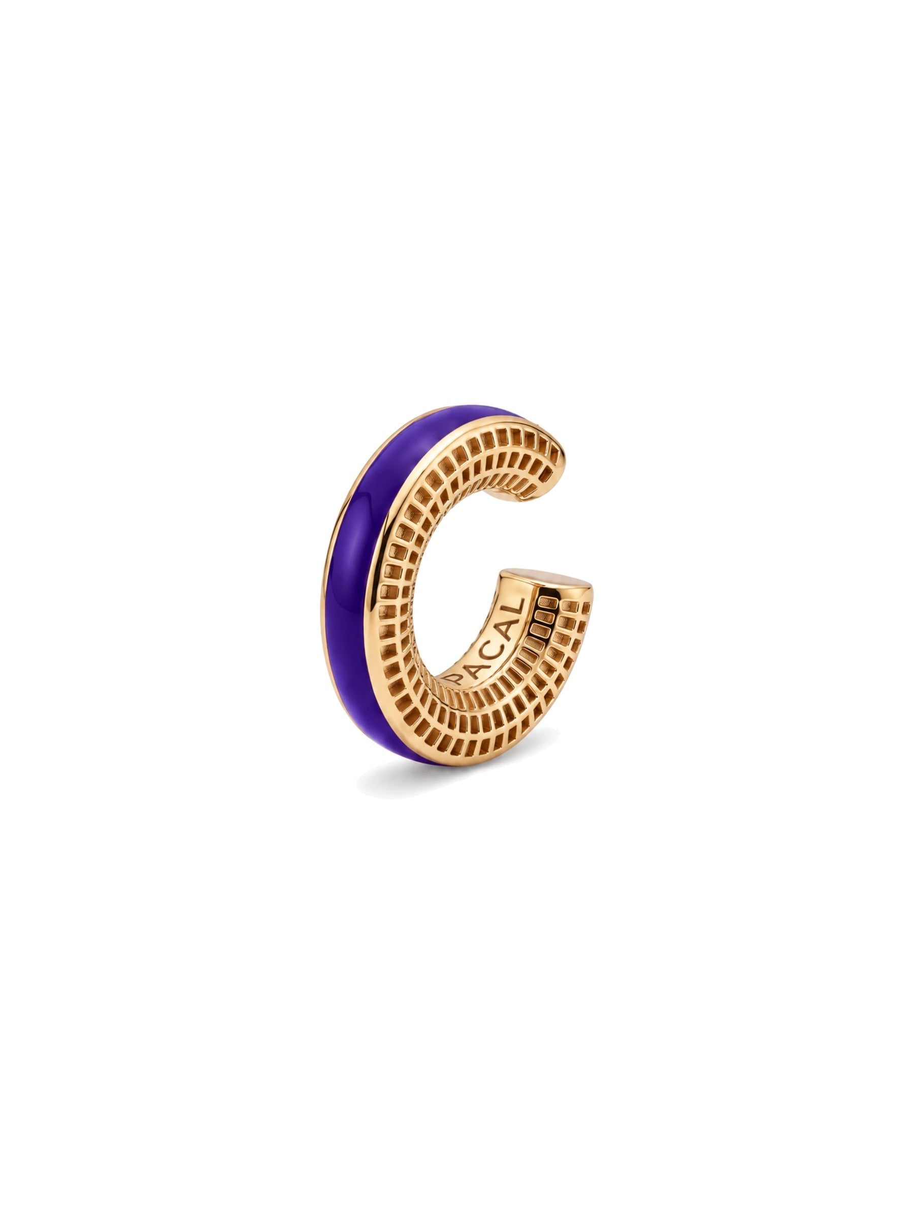 Violet Muse ear cuff – menekşe moru mineli, 14 ayar altın kaplama 925 ayar gümüş kıkırdak küpe