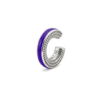 Violet Muse ear cuff – menekşe moru mineli, rodyum kaplama 925 ayar gümüş kıkırdak küpe