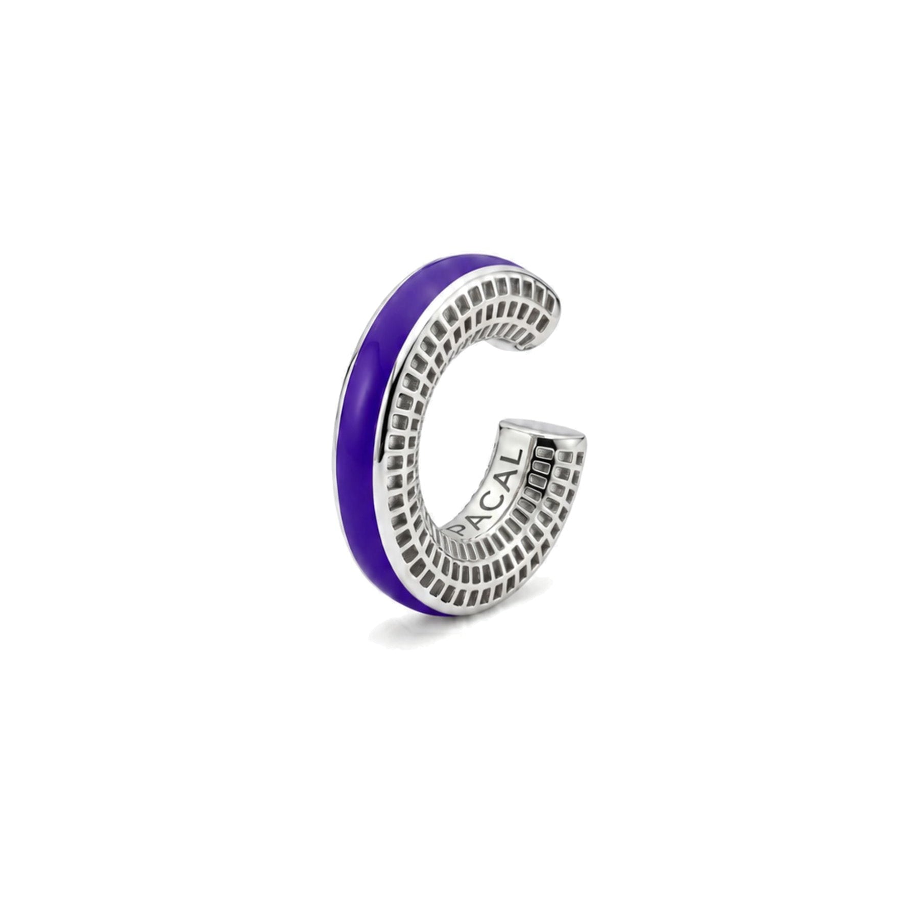 Violet Muse ear cuff – menekşe moru mineli, rodyum kaplama 925 ayar gümüş kıkırdak küpe
